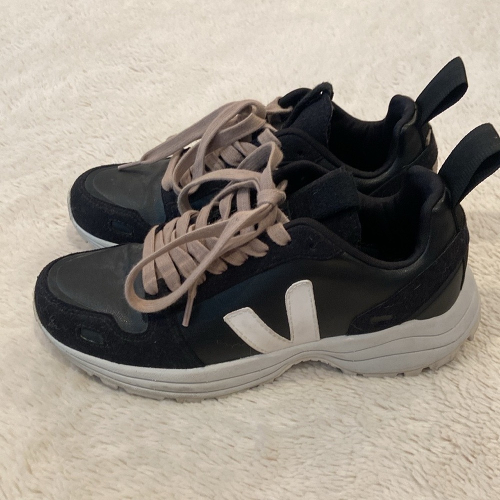 Veja Black and White Athletic Shoes